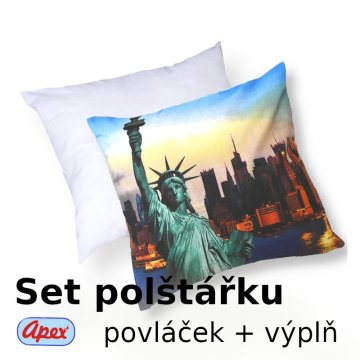 3D obliečka na vankúšik Apex- New York - set Vankúšik s výplňou + Obliečka