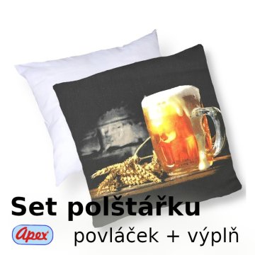 3D obliečka na vankúšik Apex - Pivo - set Vankúšik s výplňou + Obliečka