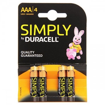 Alkalické Batérie DURACELL Simply DURSIMLR3P4B LR03 AAA 1.5V (4 pcs)