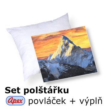 3D obliečka na vankúšik Apex - Matterhorn - set Vankúšik s výplňou + Obliečka